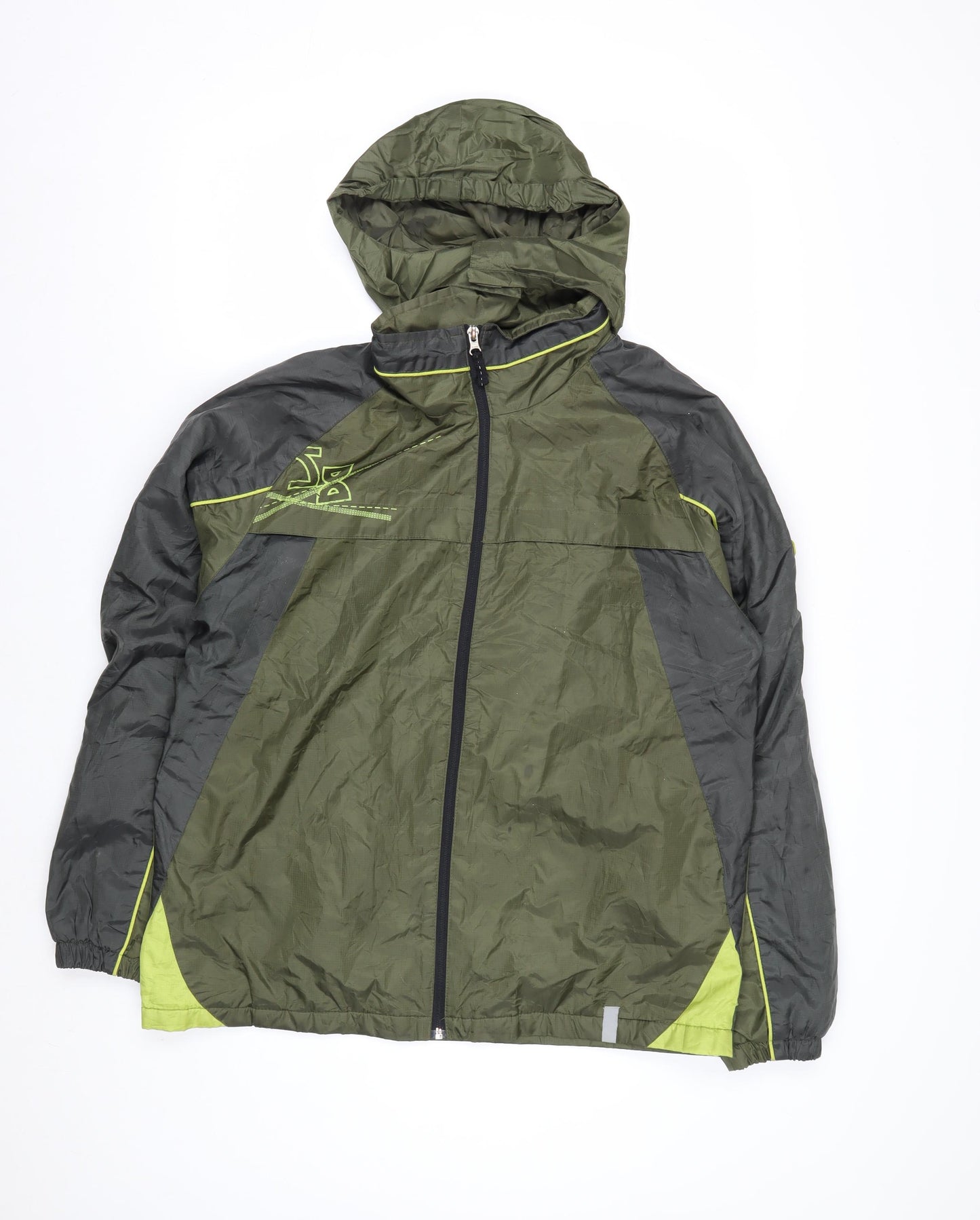 Sportek Women Green Size 14 Hooded Windbreaker Jacket