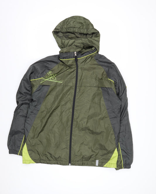 Sportek Women Green Size 14 Hooded Windbreaker Jacket