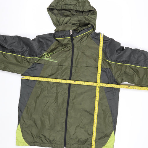 Sportek Women Green Size 14 Hooded Windbreaker Jacket