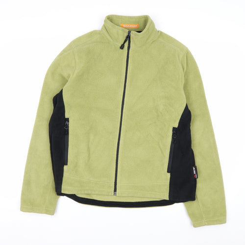 Eddie Bauer Womens Green Fleece Full Zip Jacket Size L Polartec Wind Pro