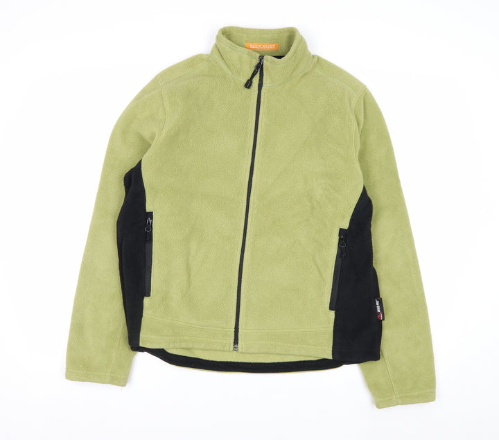 Eddie Bauer Womens Green Fleece Full Zip Jacket Size L Polartec Wind Pro