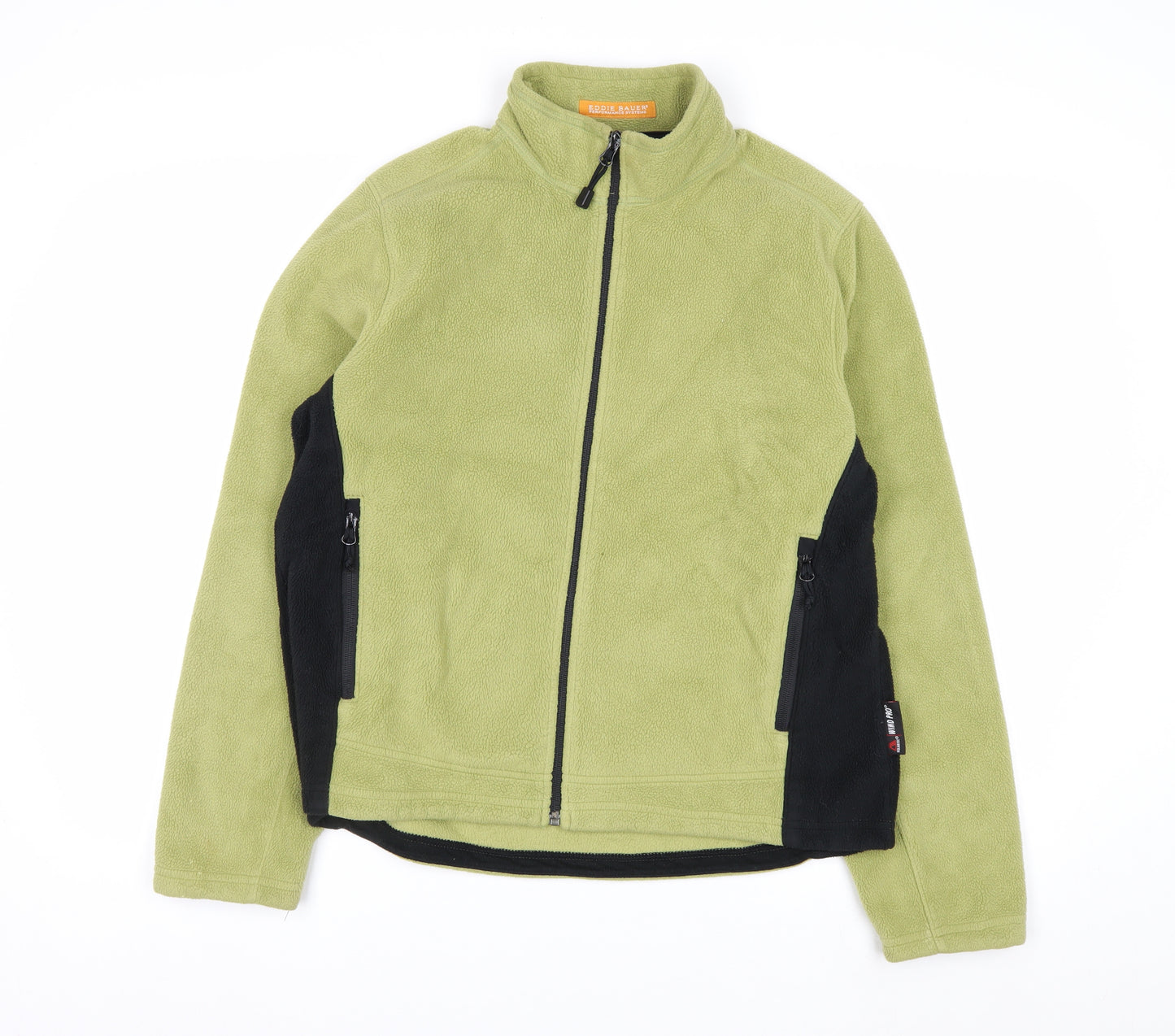 Eddie Bauer Womens Green Fleece Full Zip Jacket Size L Polartec Wind Pro
