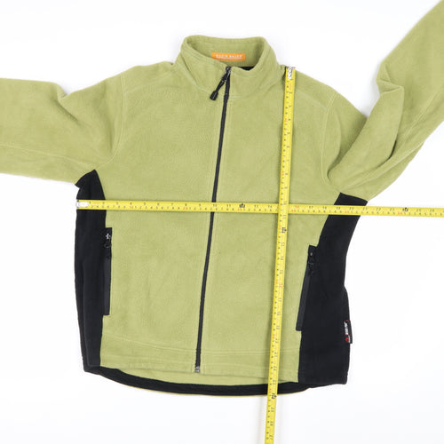 Eddie Bauer Womens Green Fleece Full Zip Jacket Size L Polartec Wind Pro