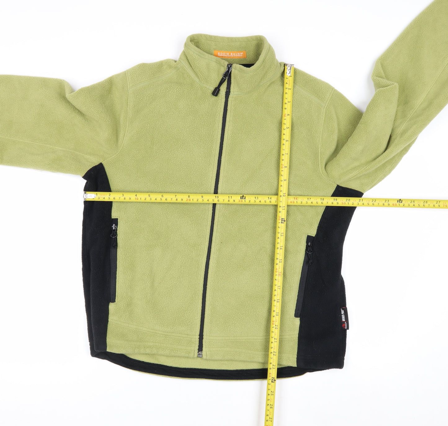 Eddie Bauer Womens Green Fleece Full Zip Jacket Size L Polartec Wind Pro