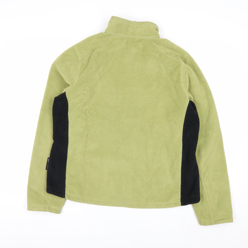 Eddie Bauer Womens Green Fleece Full Zip Jacket Size L Polartec Wind Pro