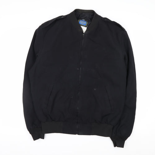 Neptune Garment Co. Men's Black Wool Blend Bomber Jacket Size 42