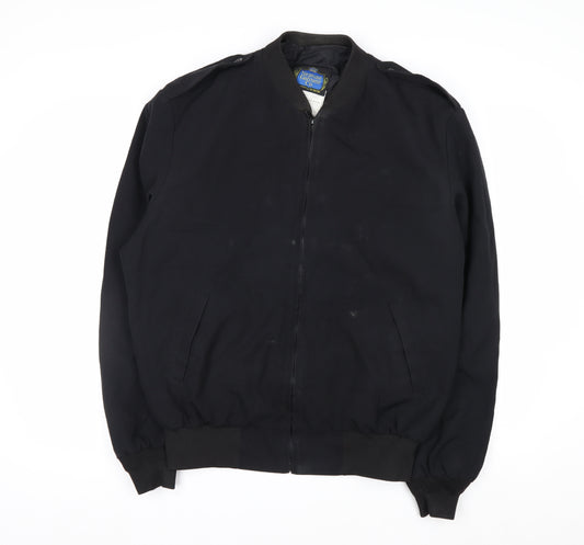 Neptune Garment Co. Men's Black Wool Blend Bomber Jacket Size 42