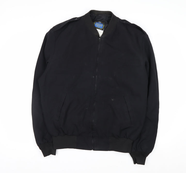 Neptune Garment Co. Men's Black Wool Blend Bomber Jacket Size 42