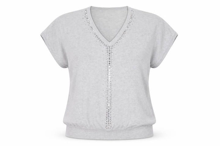 Wallis Women’s Grey V-Neck Sequin Knit Jumper Size L