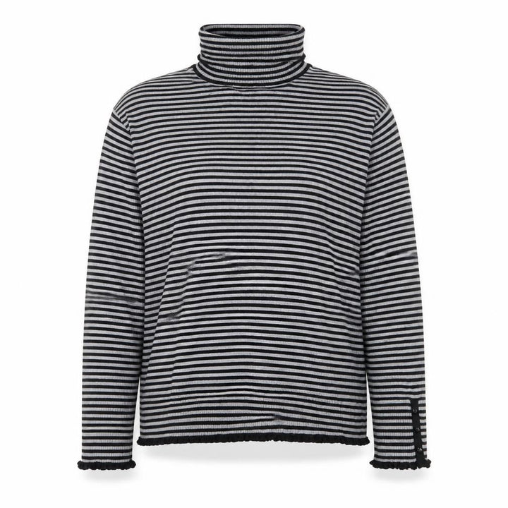 Debenhams Women Black Striped Roll Neck Jumper Size 22