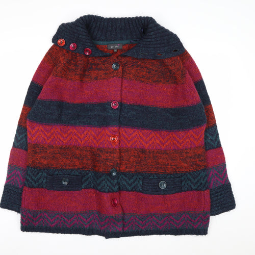 Marks and Spencer Per Una Women's Multicoloured XXL Striped Chunky Knit Cardigan