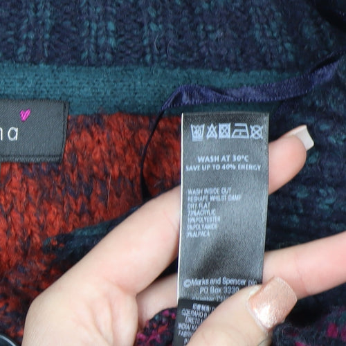 Marks and Spencer Per Una Women's Multicoloured XXL Striped Chunky Knit Cardigan