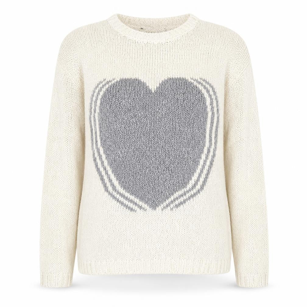 Marks and Spencer Women Ivory Heart Knit Jumper Size 10