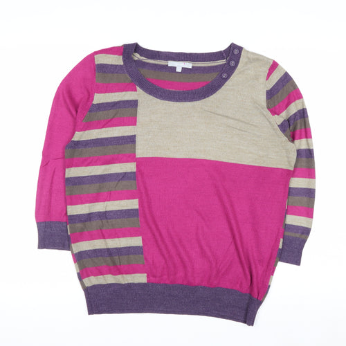 Marks and Spencer Per Una Women's Multicoloured Striped Jumper Size 14