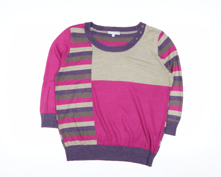 Marks and Spencer Per Una Women's Multicoloured Striped Jumper Size 14