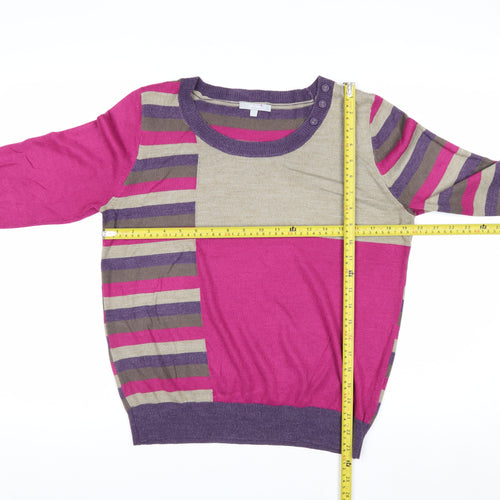 Marks and Spencer Per Una Women's Multicoloured Striped Jumper Size 14