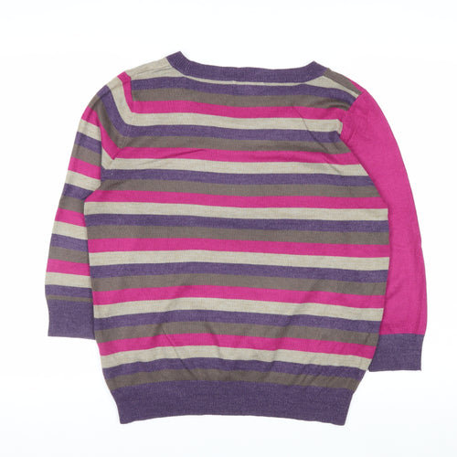 Marks and Spencer Per Una Women's Multicoloured Striped Jumper Size 14