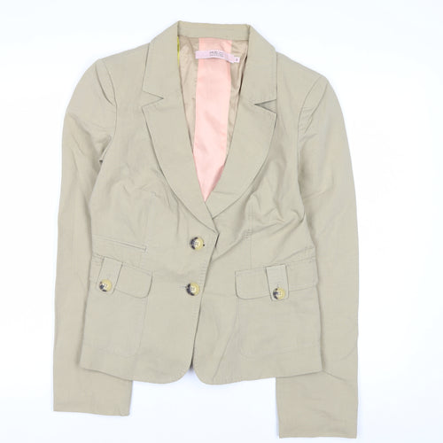 R.E.D. Valentino Women's Beige Cotton Linen Blazer Jacket Size 16