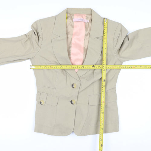 R.E.D. Valentino Women's Beige Cotton Linen Blazer Jacket Size 16