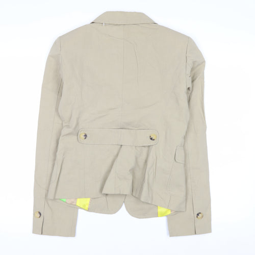 R.E.D. Valentino Women's Beige Cotton Linen Blazer Jacket Size 16
