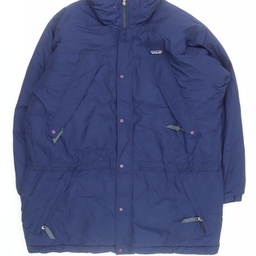 Patagonia Men's Blue Long Puffer Jacket L Insulated Water Resistant