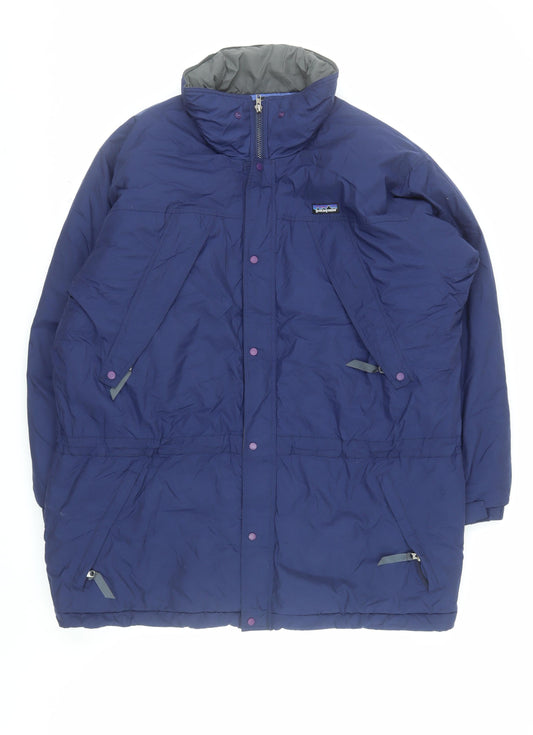 Patagonia Men's Blue Long Puffer Jacket L Insulated Water Resistant
