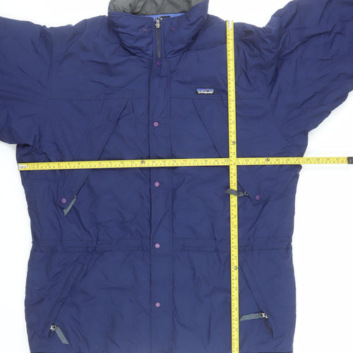 Patagonia Men's Blue Long Puffer Jacket L Insulated Water Resistant
