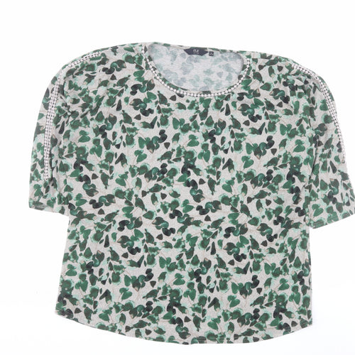 Isle Collection Women's Green Floral Plus Size 22-24 Pullover Jumper