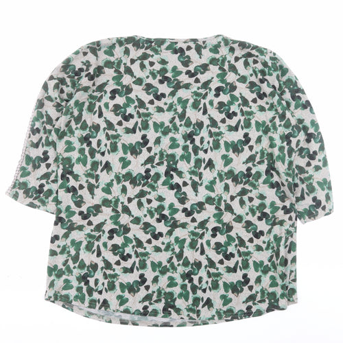 Isle Collection Women's Green Floral Plus Size 22-24 Pullover Jumper