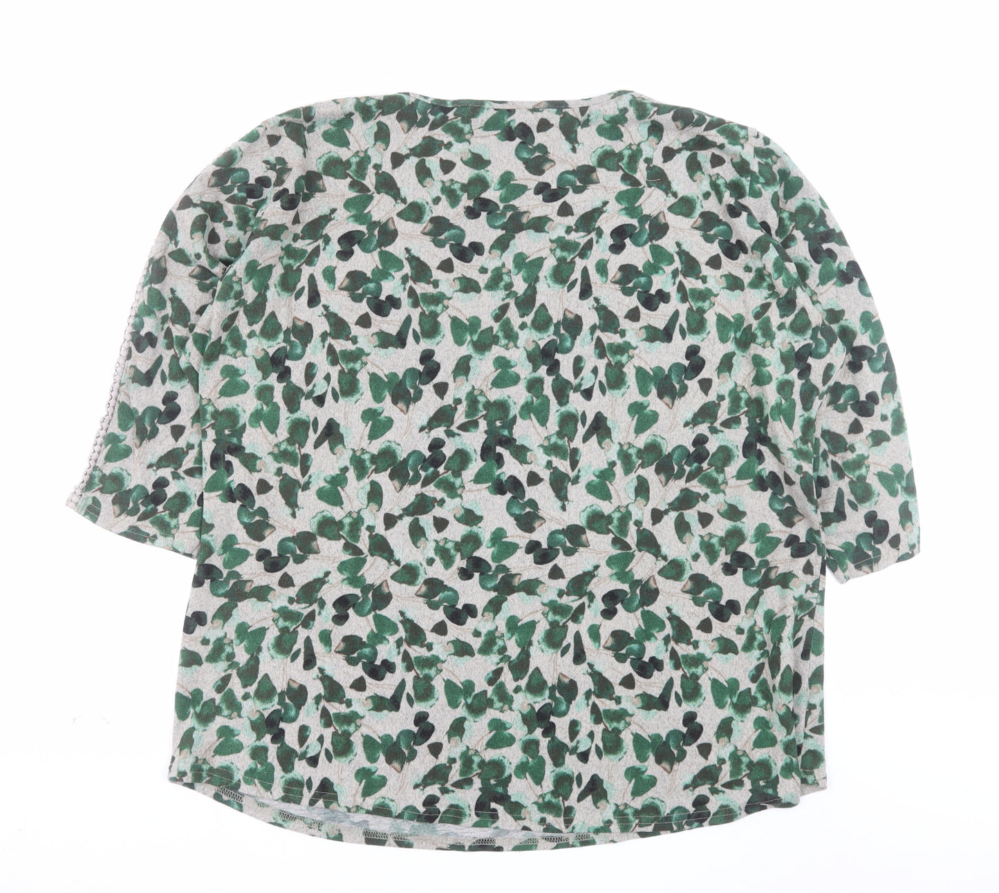 Isle Collection Women's Green Floral Plus Size 22-24 Pullover Jumper