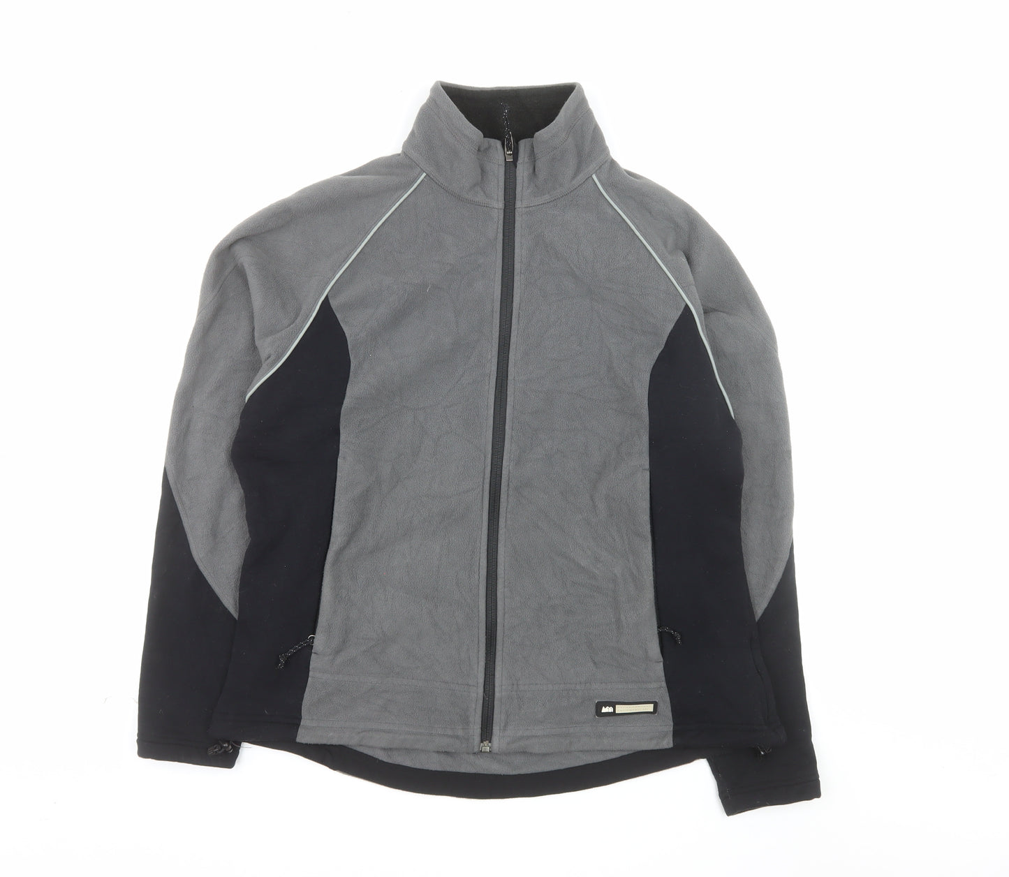 REI Men's Grey Full Zip Fleece Jacket XL Outdoor Hiking