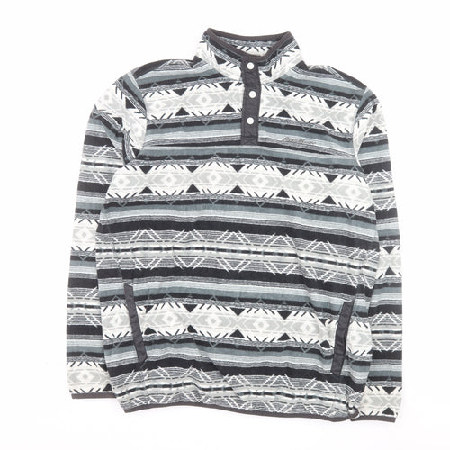 Eddie Bauer Men’s Grey Aztec Fleece Henley Sweatshirt 3XLT