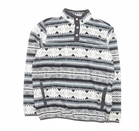 Eddie Bauer Men’s Grey Aztec Fleece Henley Sweatshirt 3XLT