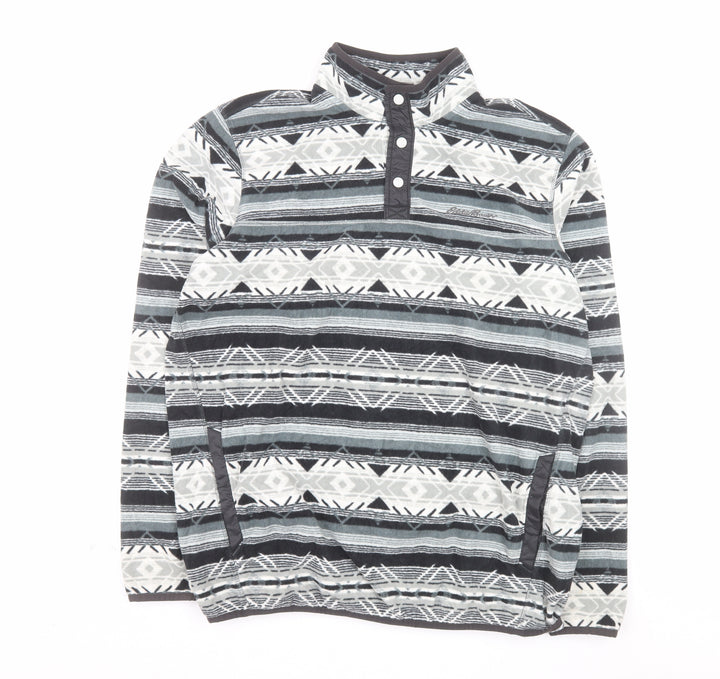 Eddie Bauer Men’s Grey Aztec Fleece Henley Sweatshirt 3XLT