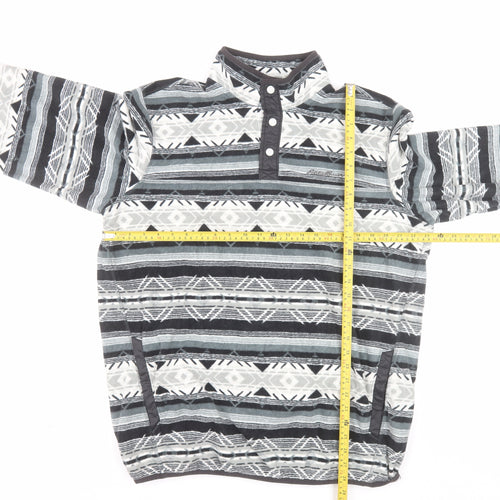 Eddie Bauer Men’s Grey Aztec Fleece Henley Sweatshirt 3XLT