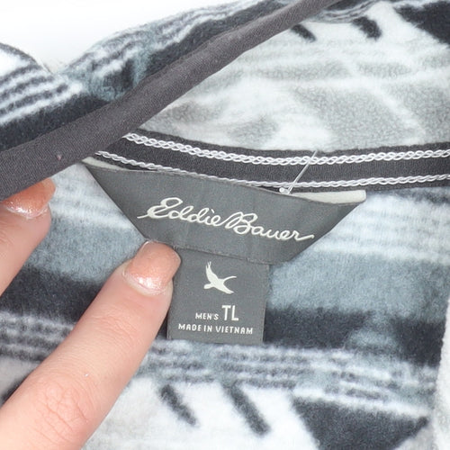 Eddie Bauer Men’s Grey Aztec Fleece Henley Sweatshirt 3XLT