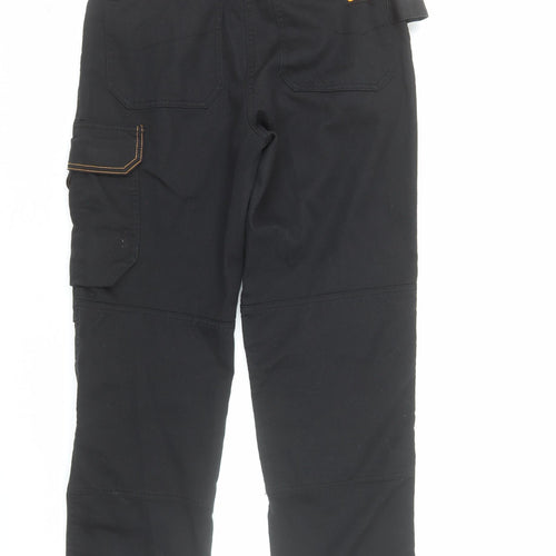 Site Women's Black Cargo Workwear Trousers UK 10 Regular L30 Polyester Cotton