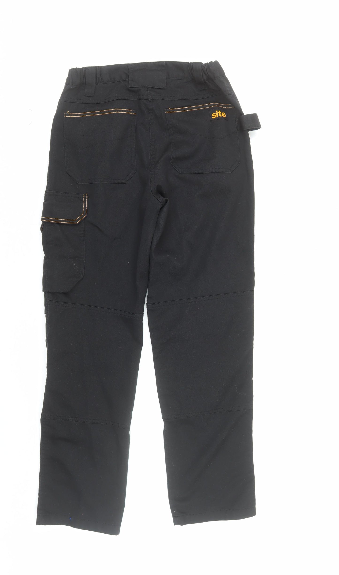 Site Women's Black Cargo Workwear Trousers UK 10 Regular L30 Polyester Cotton