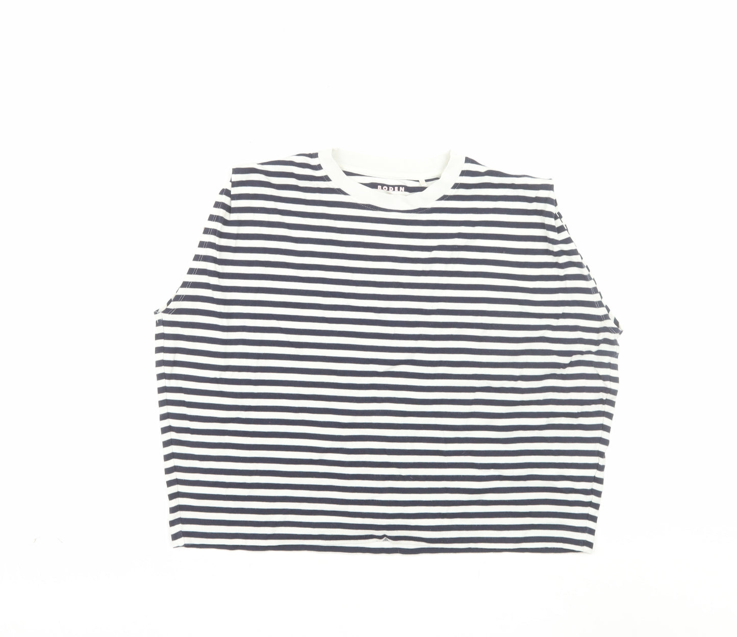 Boden Womens Blue White Striped Sleeveless Cotton T-Shirt Size M