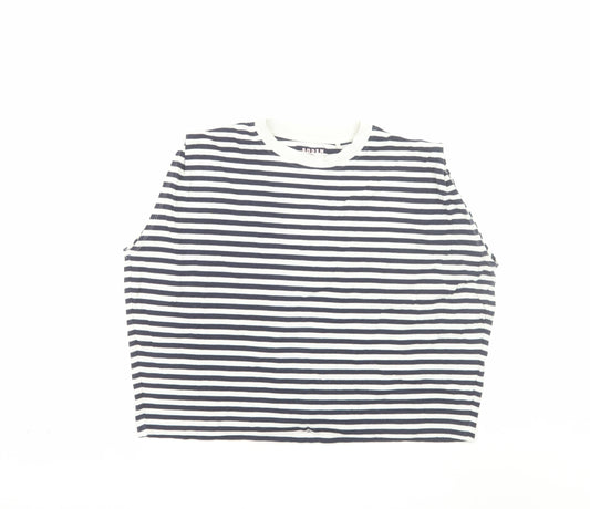 Boden Womens Blue White Striped Sleeveless Cotton T-Shirt Size M
