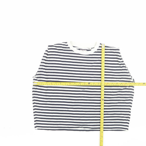 Boden Womens Blue White Striped Sleeveless Cotton T-Shirt Size M