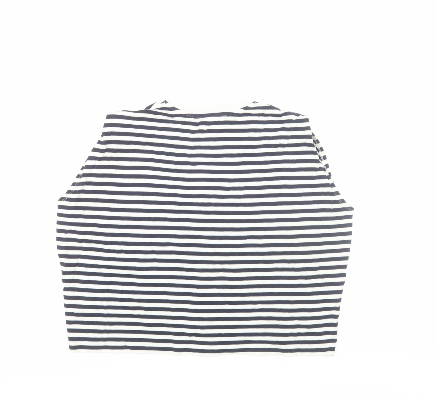 Boden Womens Blue White Striped Sleeveless Cotton T-Shirt Size M