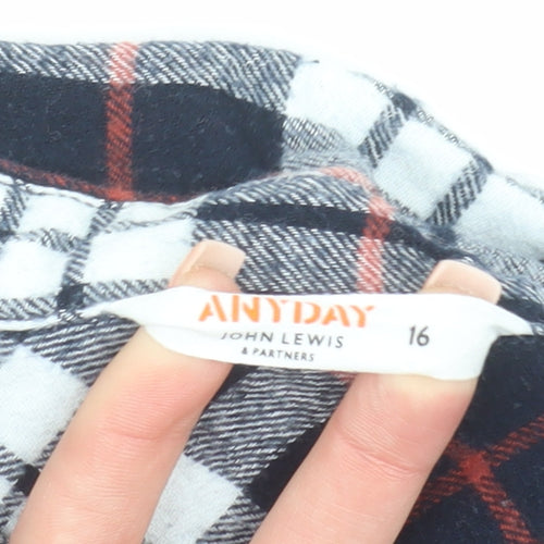 John Lewis Women’s Multicoloured Flannel Button-Up Shirt Size 16
