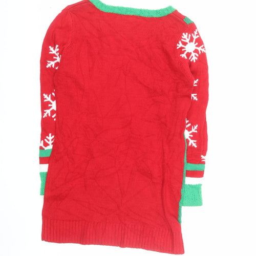 It's Our Time Women's Red Christmas Pullover Jumper Size L