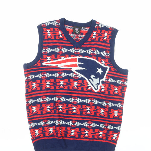 NFL Team Apparel Mens Red L Knit V-Neck Sleeveless Sports Vest
