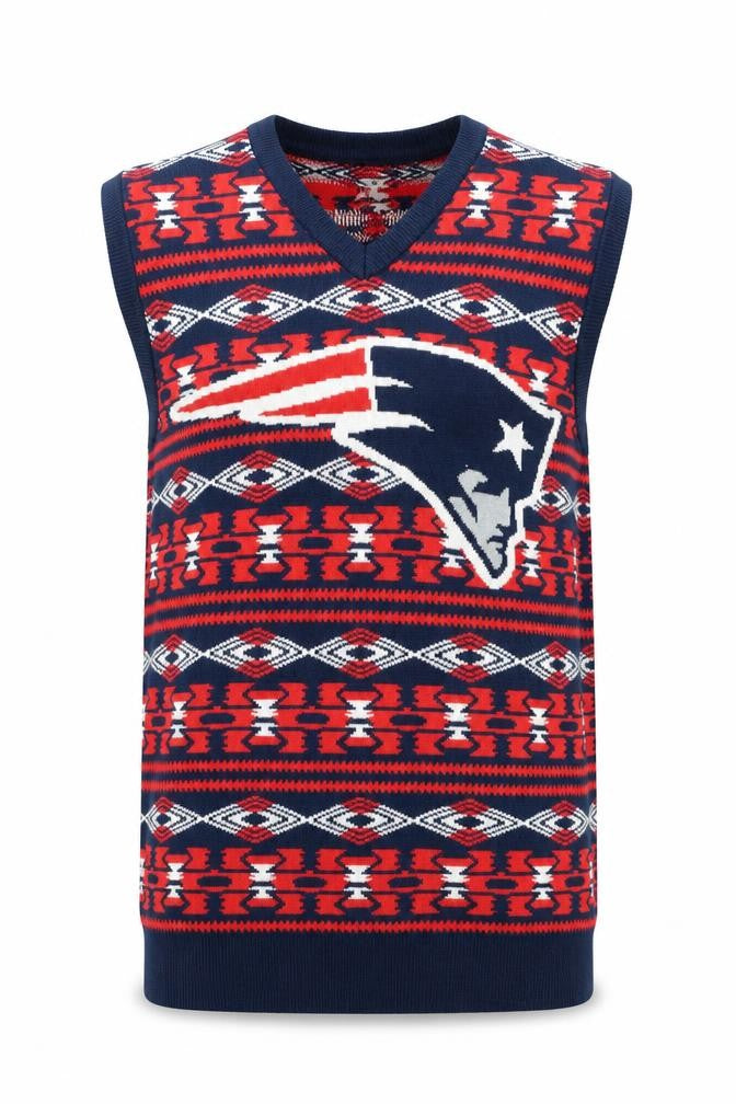 NFL Team Apparel Mens Red L Knit V-Neck Sleeveless Sports Vest