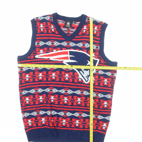 NFL Team Apparel Mens Red L Knit V-Neck Sleeveless Sports Vest