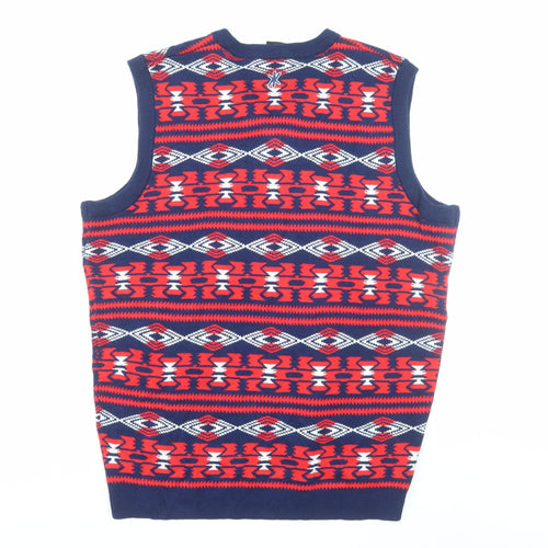 NFL Team Apparel Mens Red L Knit V-Neck Sleeveless Sports Vest
