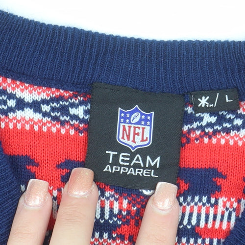 NFL Team Apparel Mens Red L Knit V-Neck Sleeveless Sports Vest