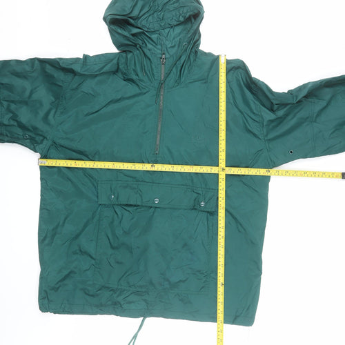 Totes Men's Green Nylon Hooded Anorak Jacket Size M Windproof Lightweight